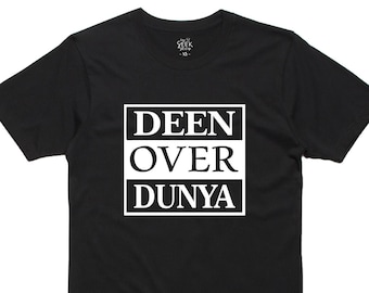 Deen Over Dunya Shirt: Islamic Gift, Unisex Cotton Tee