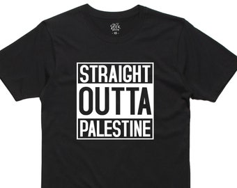 Camiseta Straight Outta Palestine: Camiseta de algodão unissex