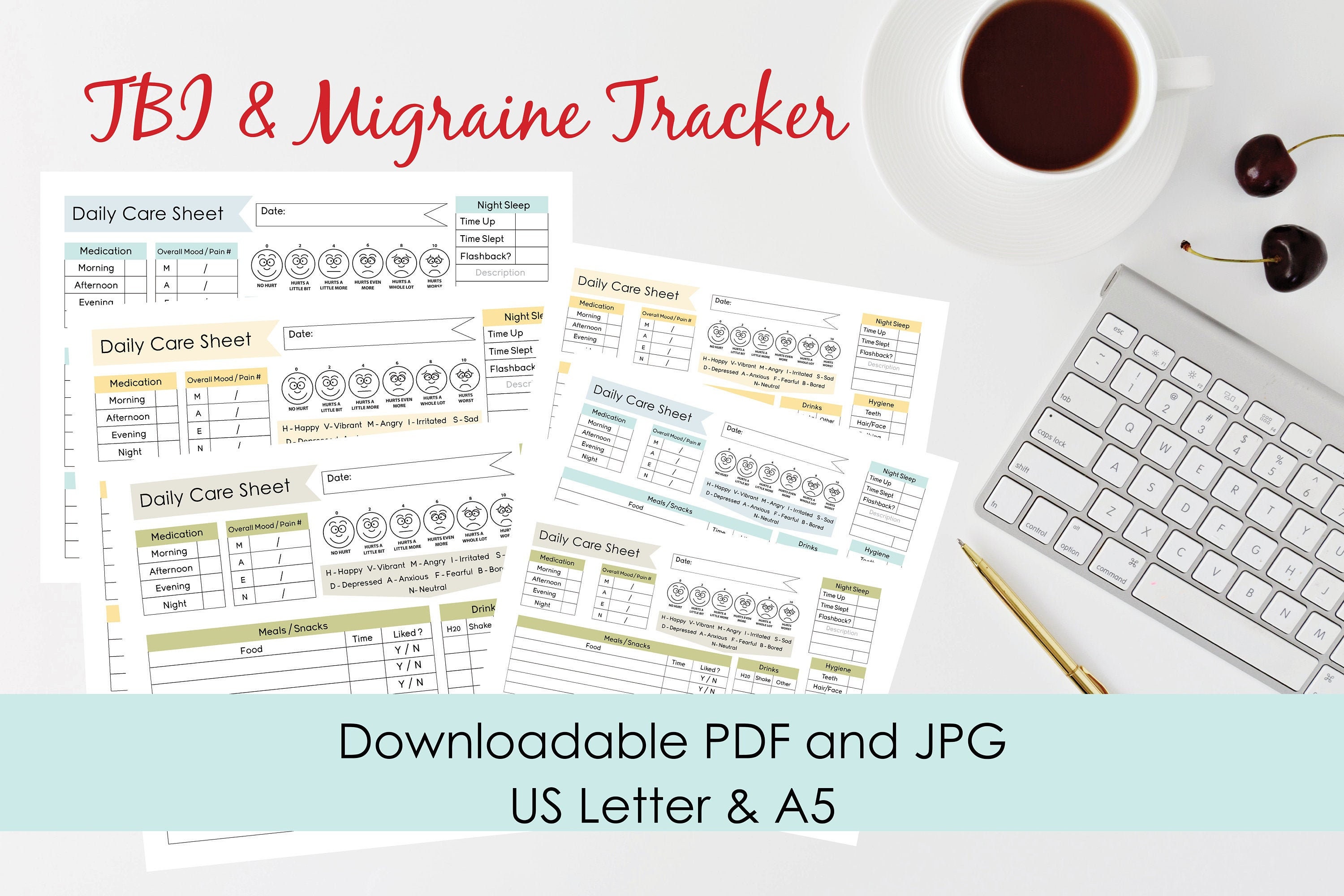 TBI Printable Daily Care Sheet Migraine Tracker Veteran Care - Etsy