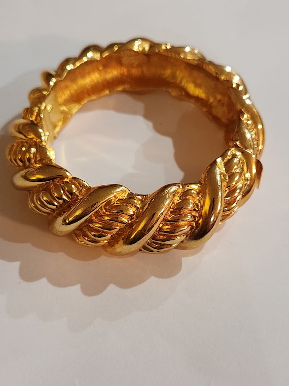 Gold Plated KJL Kenneth Jay Lane Vintage Bangle B… - image 2