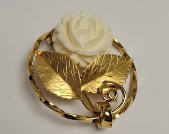 Vintage 12k Gold Filled Flower Brooch