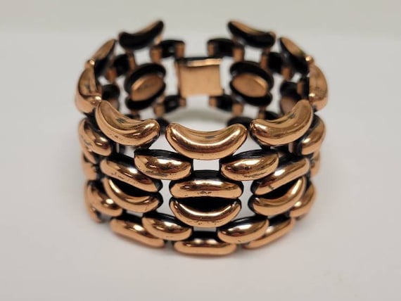 Renoir Copper Statement Bracelet Signed - image 1