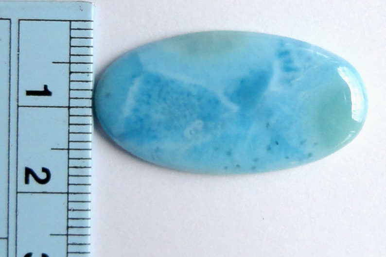 Blue Larimar Pectolite Gemstone Natural Dominican Republic Caribbean Cabochon Jewelry Making Supply Healing Stone Crystal Best Quality 17371