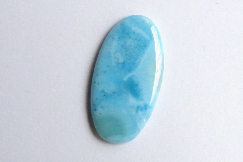 Blue Larimar Pectolite Gemstone Natural Dominican Republic Caribbean Cabochon Jewelry Making Supply Healing Stone Crystal Best Quality 17371