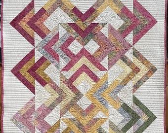 Nested Cabins - Digital PDF jelly roll quilt pattern by Storied Quilts - precut friendly