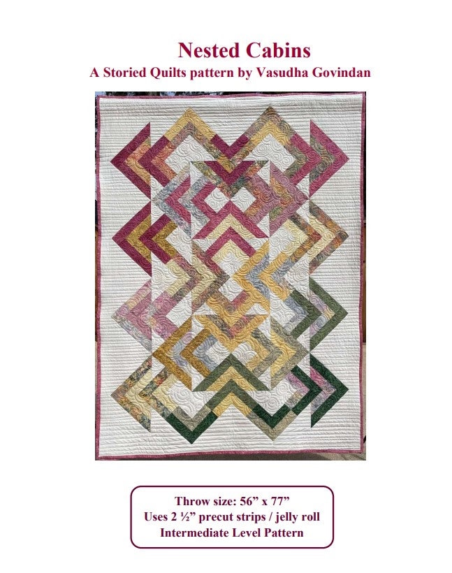 Nested Quilt Pattern Nested Cabins - Digital PDF Jelly Roll Quilt Pattern by Storied Quilts ...