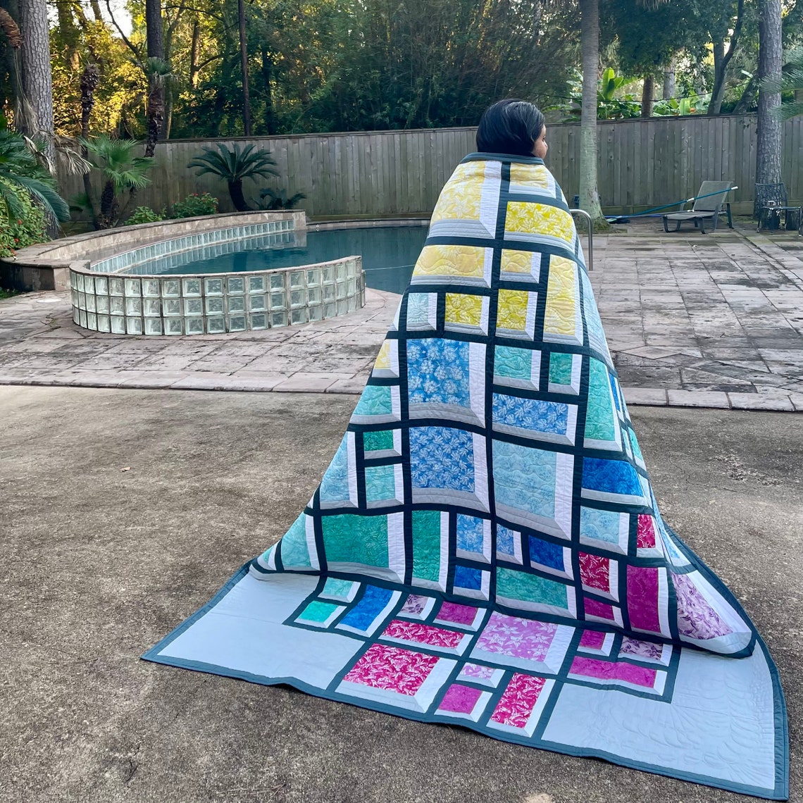 PDF Garden Windows Quilt Pattern by Storied Quilts Layer Cake, Fat