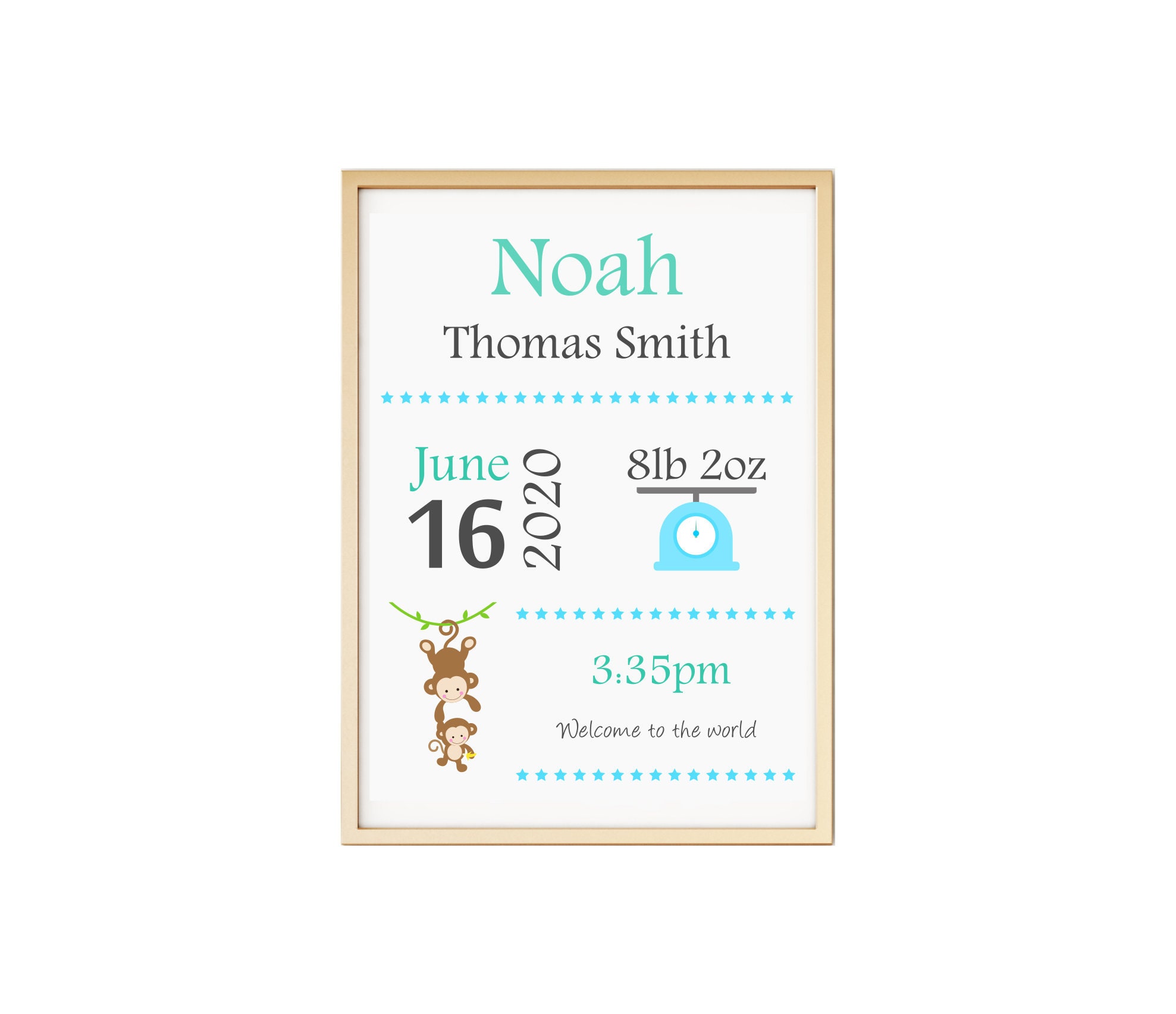 Personalised New Baby Keepsake Poster Print Picture A4 PR5 Etsy UK