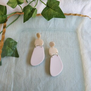 Desert Sky Themed Earrings Polymer Clay Earrings Burnt orange large earrings statement earrings sky blue modern jewelry earrings