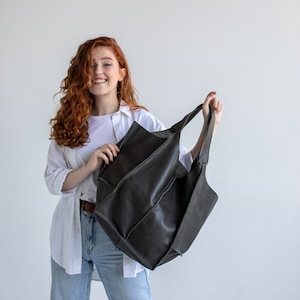 Grobstrick Leder Hobo Bag : Oversized Weekender Tote