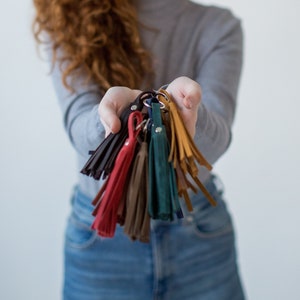 Handmade Leather Tassel: Bag & Purse Charm (7.48 inch)