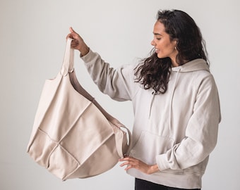 Grand sac hobo souple en cuir | Sac à main hobo pour femme | Sac à bandoulière en cuir | Sac à main hobo ample en cuir pour femme | Sac oversize en cuir