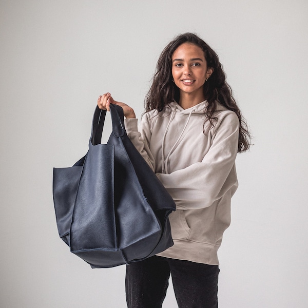 Leather large slouchy hobo bag | Leather oversized tote bag | Soft leather slouchy bag | Handbag large hobo purse | Leather slouchy handbag