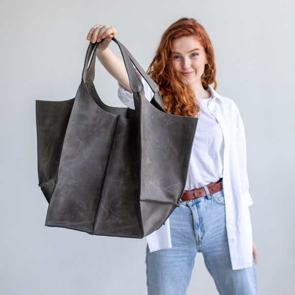 Leather Hobo Bag | Leather Slouchy Bag | Leather Shoulder Bag With Zipper And Outside Pocket | Large Hobo Purse | Leather Handbag