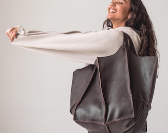 Large Slouchy Leather Hobo Bag ~ Oversized Leather Shoulder Bag ~ Soft Leather Shopper ~ Personalized Women's Leather Handbag