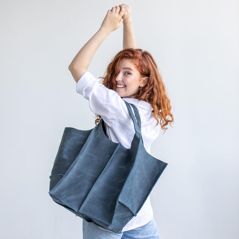 Handmade Leather Slouchy Bag for Everyday Use | Minimalist Hobo Purse Women Men image 1