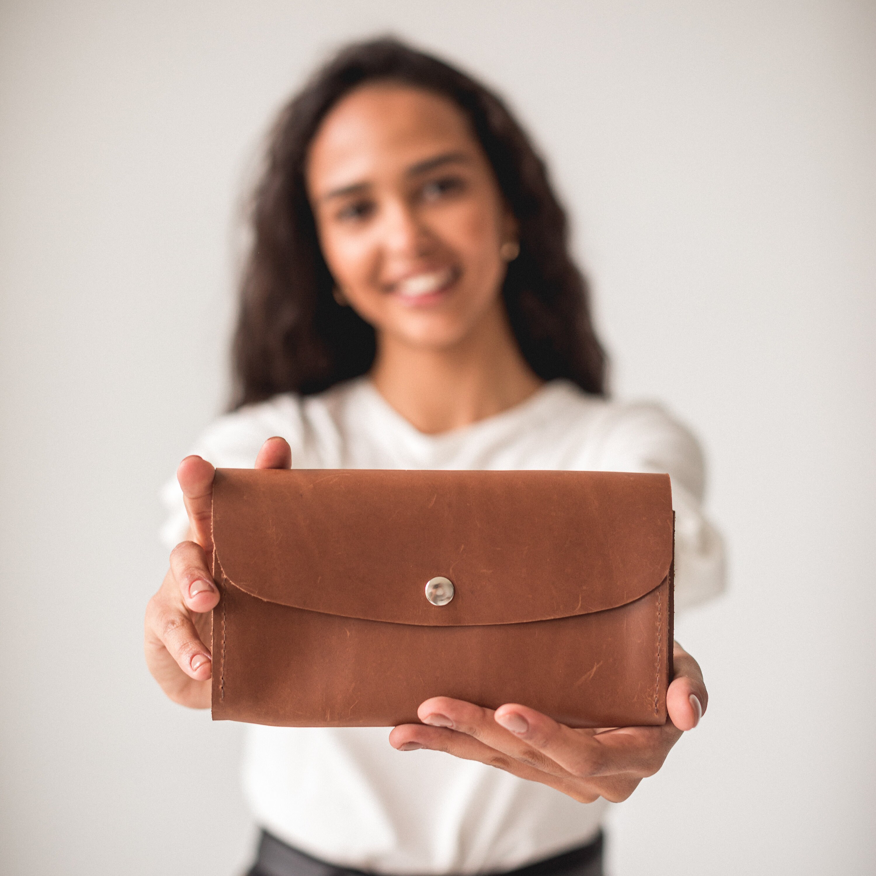 Personalization Leather Women Wallet With Zipper Minimalist - Etsy