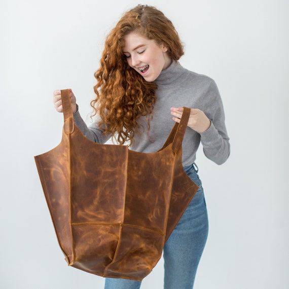 extra large leather tote