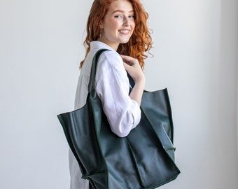 Handmade Pebbled Leather Slouchy Hobo Bag: Oversized Shoulder Bag