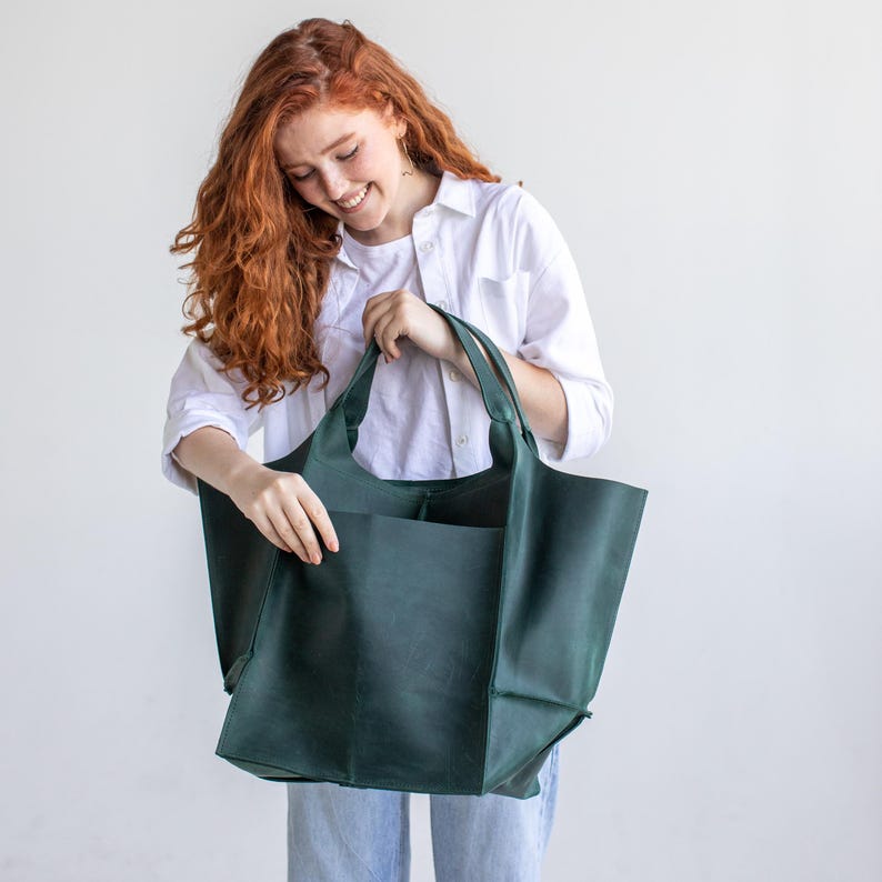 Handmade Leather Slouchy Bag for Everyday Use | Minimalist Hobo Purse Women Men image 17