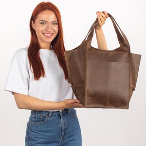 Übergroße Hobo Bag aus Leder: Slouchy Rindsleder Tote, Umhängetasche für jeden Tag