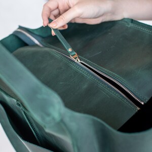 Handmade Leather Slouchy Bag for Everyday Use | Minimalist Hobo Purse Women Men image 13