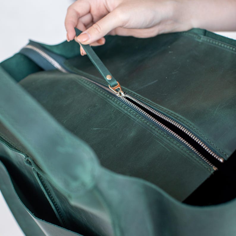 Handmade Leather Slouchy Bag for Everyday Use | Minimalist Hobo Purse Women Men image 13