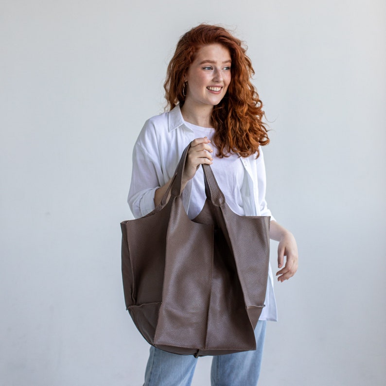 Leather large slouchy hobo bag Leather oversized tote bag Soft leather slouchy bag Handbag large hobo purse Leather slouchy handbag image 7