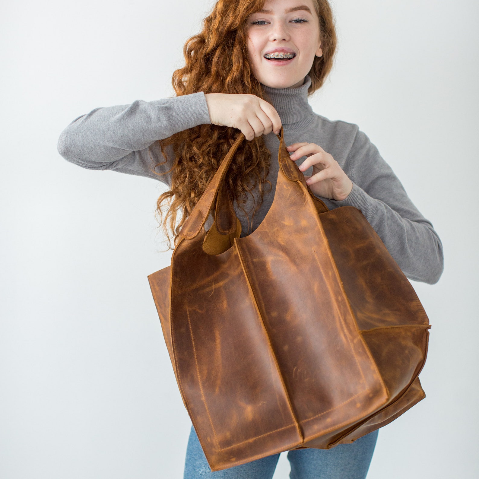 Extra Large Leather Tote Bag Oversized Bag Leather Tote Bag Etsy