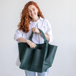 Handmade Leather Slouchy Bag for Everyday Use | Minimalist Hobo Purse Women Men image 16