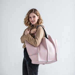 Genuine Leather Large Hobo Bag: Reversible Slouchy Tote
