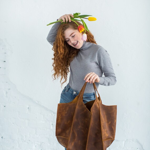Leather Tote Leather Bag Leather Purse Large Leather Tote Leather
