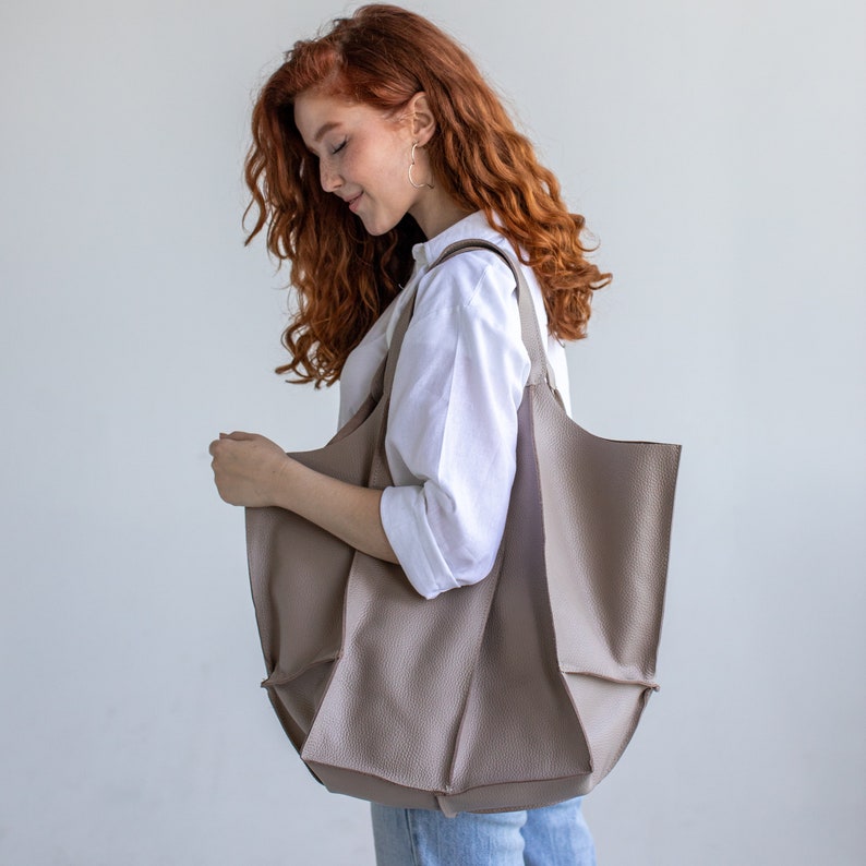 Leather large slouchy hobo bag Leather oversized tote bag Soft leather slouchy bag Handbag large hobo purse Leather slouchy handbag image 8