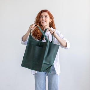 Handmade Leather Slouchy Bag for Everyday Use | Minimalist Hobo Purse Women Men image 18