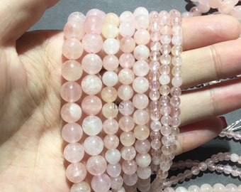 Natural Pink Morganite Highly Polished Round Beads Energy Gemstone Loose Beads DIY Jewelry Making Design for Bracelet AAAAA Best Quality 8mm