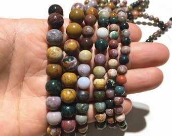 Natural Indian Agate Round Beads Healing Gemstone Loose Beads DIY Jewelry Making for Bracelet Necklace  AAA Quality 4mm 6mm 8mm 10mm 12mm