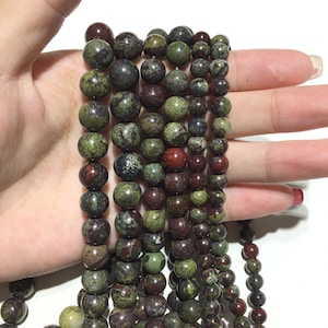 Natural Dragon Blood Stone Jasper Round Beads Healing Gemstone Loose Beads DIY Jewelry Making for Bracelet Necklace AAA Quality 4mm 6mm 8mm