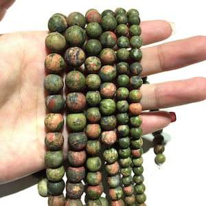 Natural Unikate Matte Round beads Healing Energy Gemstone Loose Beads DIY Jewelry Making Design for Bracelet AAA Quality 4mm 6mm 8mm 10mm