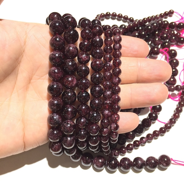 Natural Red Garnet round beads Healing Gemstone Loose Beads DIY Jewelry Making Design for Bracelet Necklace AAA Quality 4mm 6mm 8mm 10mm