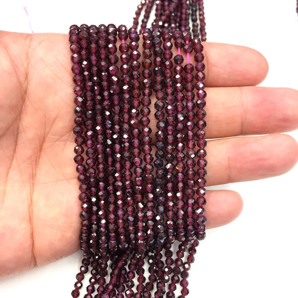 Natural Garnet Faceted Round  Healing Energy Gemstone Loose Beads DIY Jewelry Making Design for Bracelet Necklace AAAAA Quality 2mm 3mm 4mm