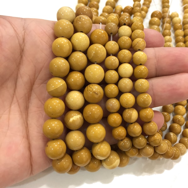 Natural Yellow Mookaite Jasper Round Beads Healing Gemstone Loose Beads DIY Jewelry Making for Bracelet AAA Quality 4mm 6mm 8mm 10mm 12mm