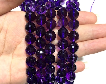 Natural Amethyst Fine Cut Faceted Round beads Energy Gemstone Loose Beads DIY Jewelry Making Design for Bracelet AAA Quality 6mm 8mm 10mm