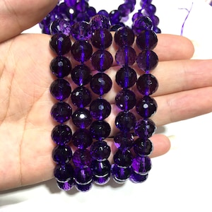 Natürliche Amethyst Fine Cut facettierte runde Perlen Energie Edelstein lose Perlen DIY Schmuckherstellung Design für Armband AAA-Qualität 6 mm 8 mm 10 mm
