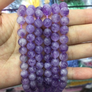 Natural Purple Jade Bead Healing Energy Gemstone Loose Beads DIY Jewelry Making Design for Bracelet Necklace AAAAA Quality 6mm 8mm 10mm 12mm image 1