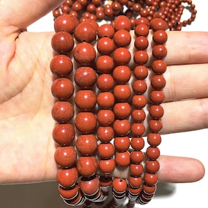 Natural Red Jasper Round Beads Healing Energy Gemstone Loose Bead DIY Jewelry Making for Bracelet Necklace AAA Quality 4mm 6mm 8mm 10mm 12mm
