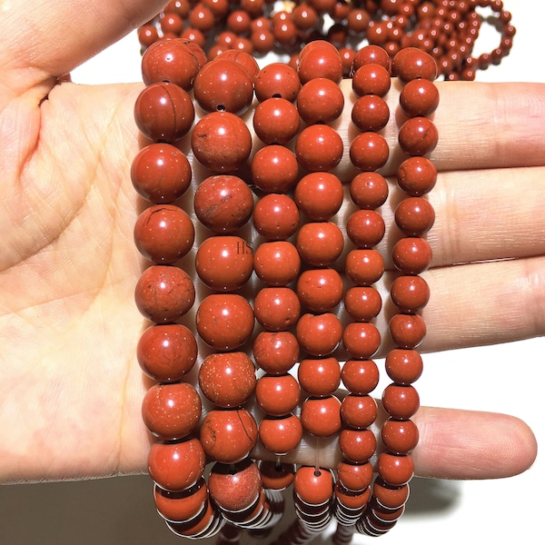 Natural Red Jasper Round Beads Healing Energy Gemstone Loose Bead DIY Jewelry Making for Bracelet Necklace AAA Quality 4mm 6mm 8mm 10mm 12mm