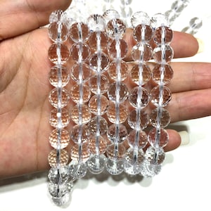 Natürliche, klare Kristall Quarz facettierte runde Perlen Feinschnitt Lose Perlen DIY Schmuckherstellung Design für Armband AAA Qualität 6 mm 8 mm 10 mm 12 mm