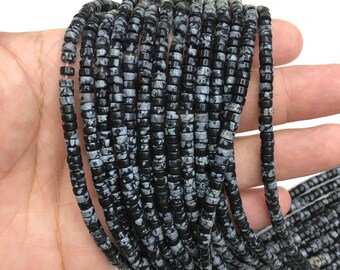 Natural Snow Flake Jasper HeiShi Shape Beads Healing Energy Gemstone Loose Beads DIY Jewelry Making Design for Bracelet AAA Quality 2X4MM