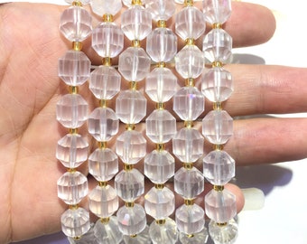 Natural Clear Quartz Faceted Round Nugget Healing /& Energy Balance Gemstone Spacer Loose Beads for DIY Bracelet or Necklace Jewelry Making