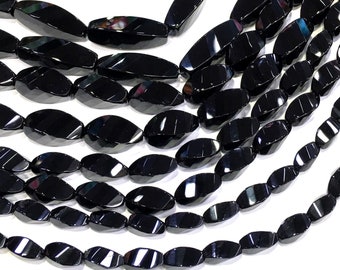 Natural Onyx Semi Precious Gemstone Loi Rare Beads for Jewelry 6.5inch Strand AAA Onyx Gemstone 8x12mm Barrel Tube Rice Faceted Beads